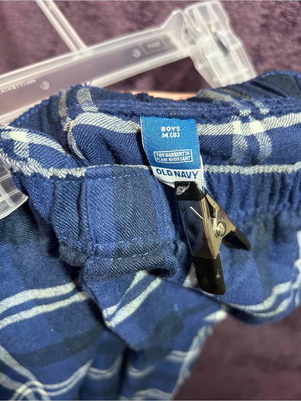 Old Navy Blue and White Plaid Kids Pajama Bottoms